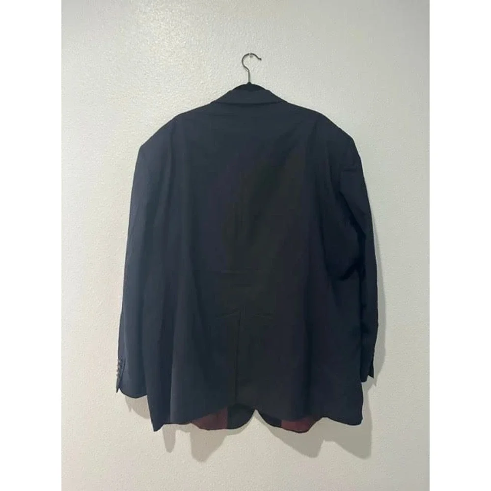Harbor Bay Mens Navy Blue 100% Pure Wool Two Button Blazer Sport Coat 54 Regular